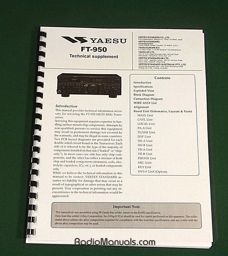 Yaesu FT-950 Service Manual - Click Image to Close